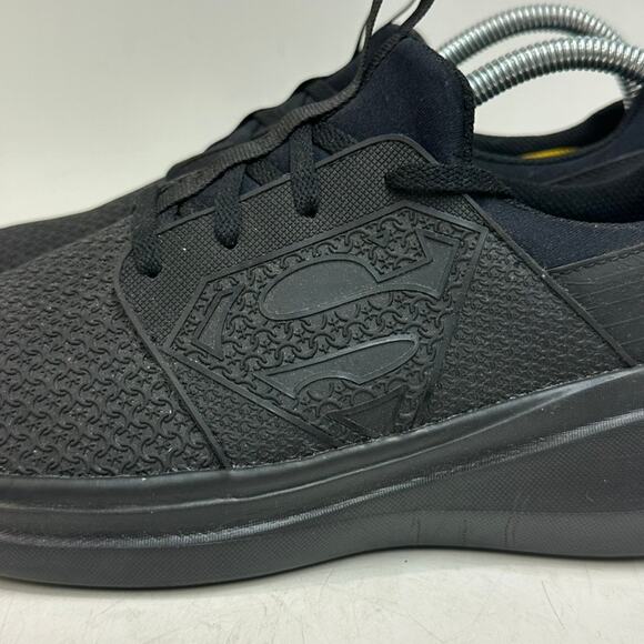 WORN ONCE Skechers x DC Superman Women's 108089 Invincibility Black Work Shoes 9 - Picture 3 of 12